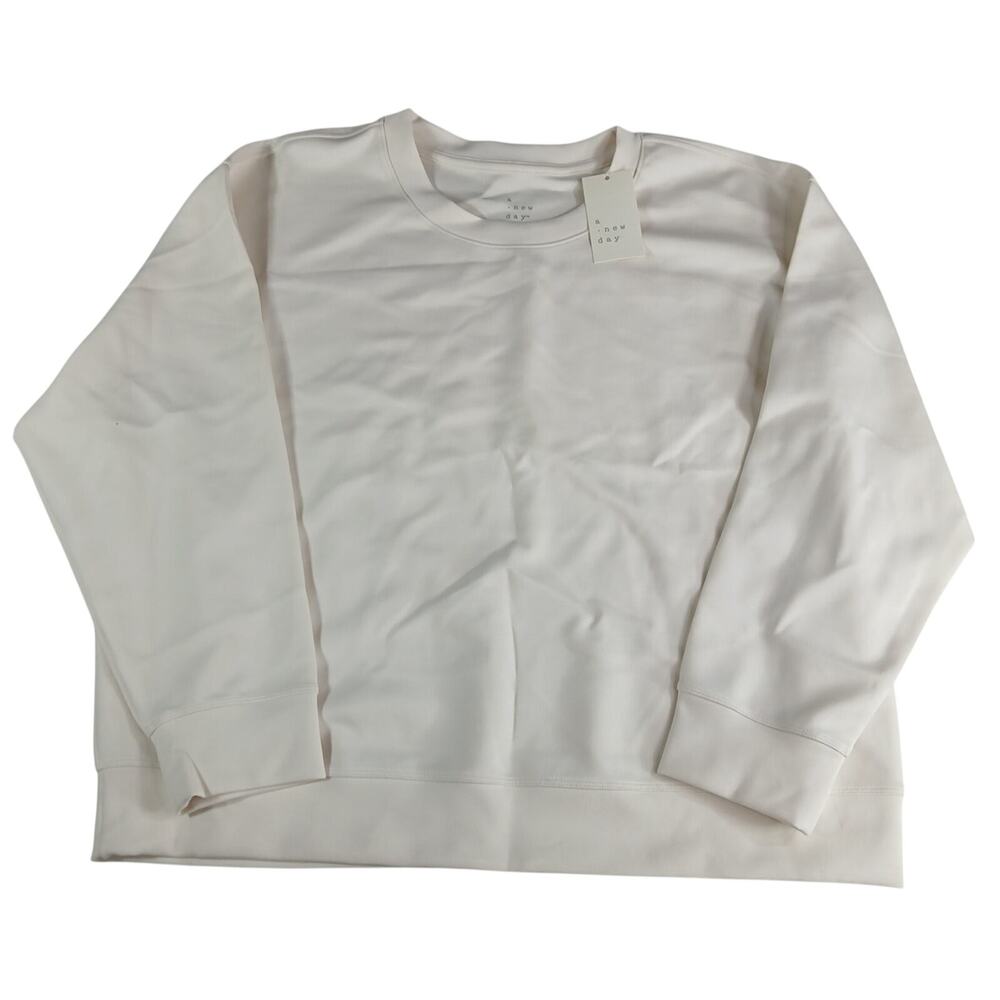 A New Day Pullover Sweater Womens XXL 2XL Cream Like Air Essentials Classic NWT